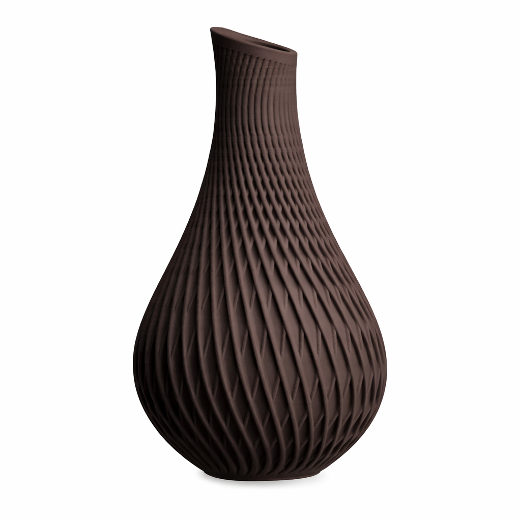 Vaas Aurelia donkerbruin 30 cm sculpturale design vaas