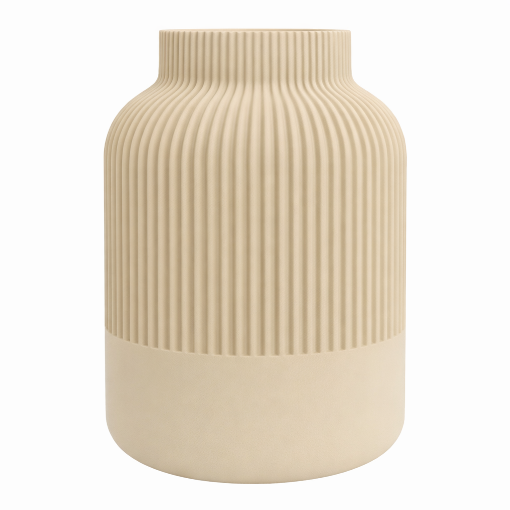 Vaas Nora light khaki 22 cm sculpturale design vaas