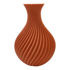 Sculpturale designvaas in terracotta met ribstructuur. Duurzaam en stijlvol. Bestel Vaas Sira Flow nu bij Goozars.
