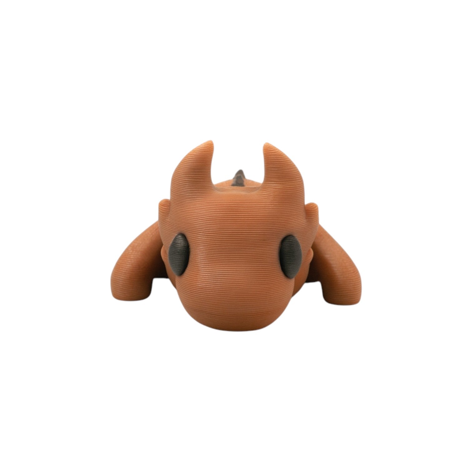 Bruin-zwarte articulated mini draak 10x4x2.5 cm van opzij