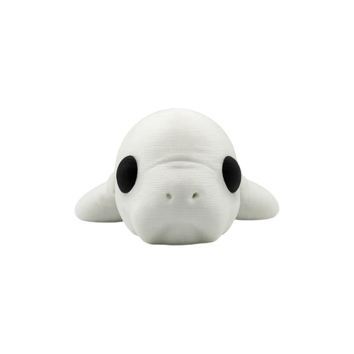 Grijs-zwarte articulated mini zeekoe 9x5x3 cm recht van voren