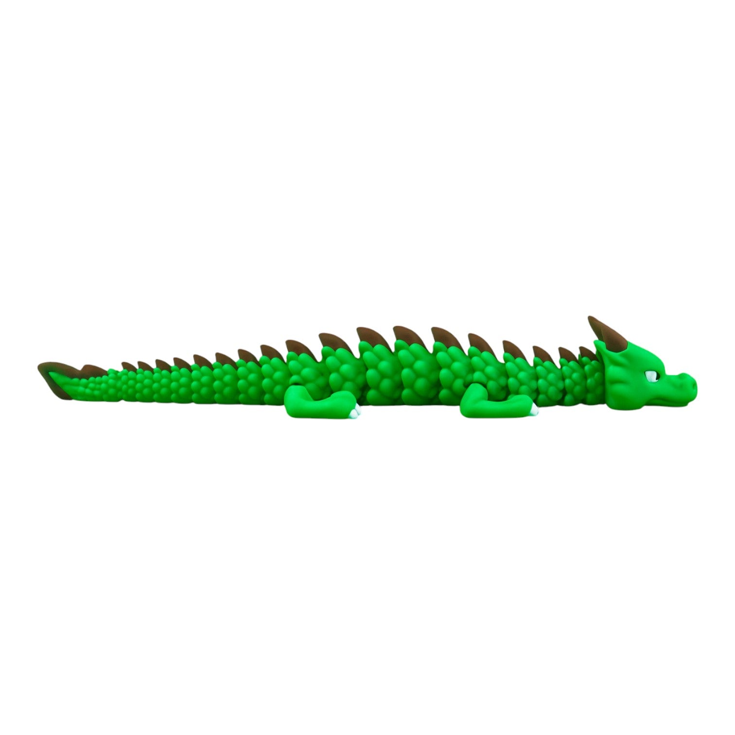 Groen hoorn draak 18 x 5 x 3 cm – zijaanzicht lang