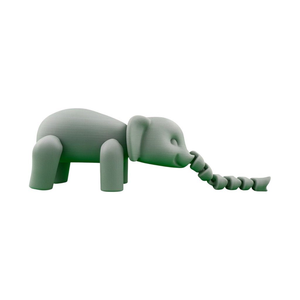 Grijze beweegbare olifant 15 x 4,5 x 3 cm – zijaanzicht