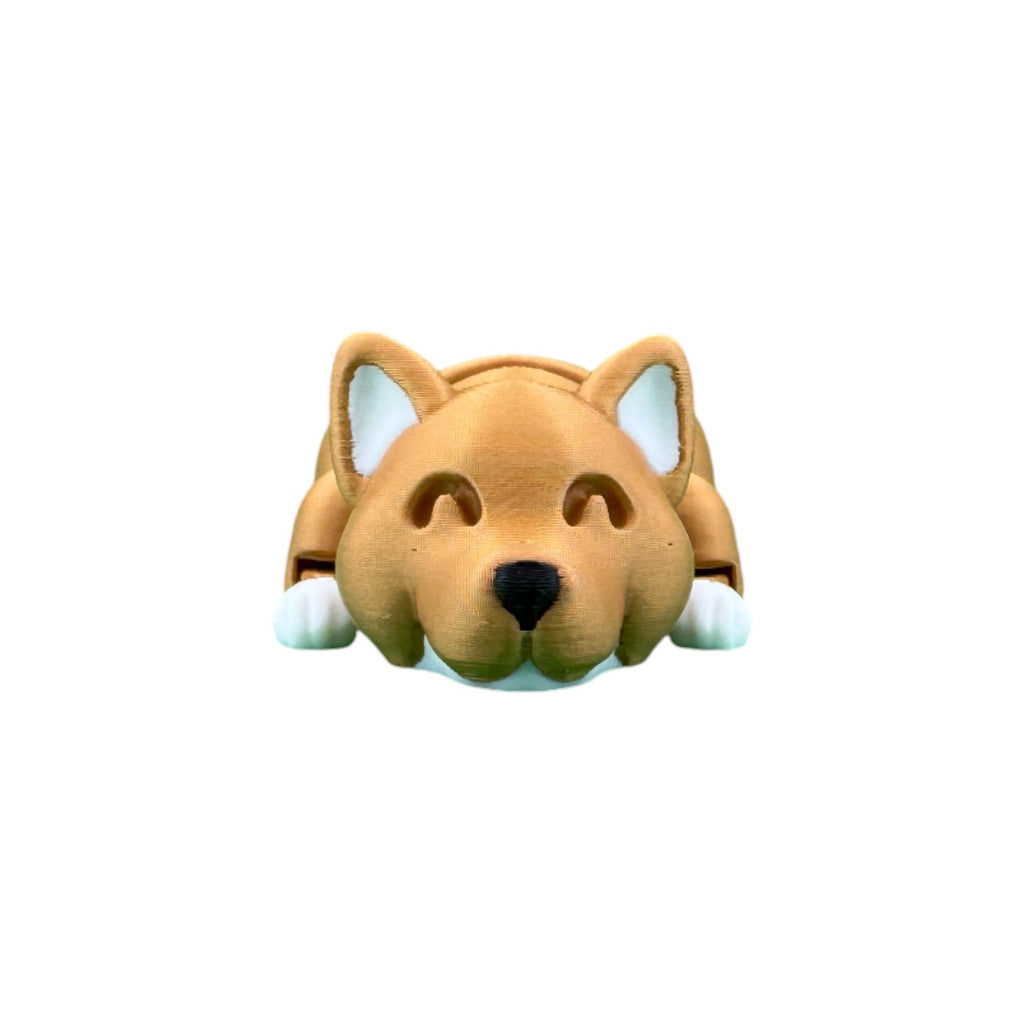 Shiba Inu fidget goud wit zwart 11,5 x 4,5 x 2,5 cm – vooraanzicht