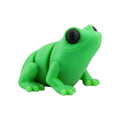 Mini kikker groen/zwart articulated 4,5x3,5x3 cm schuin vooraanzicht