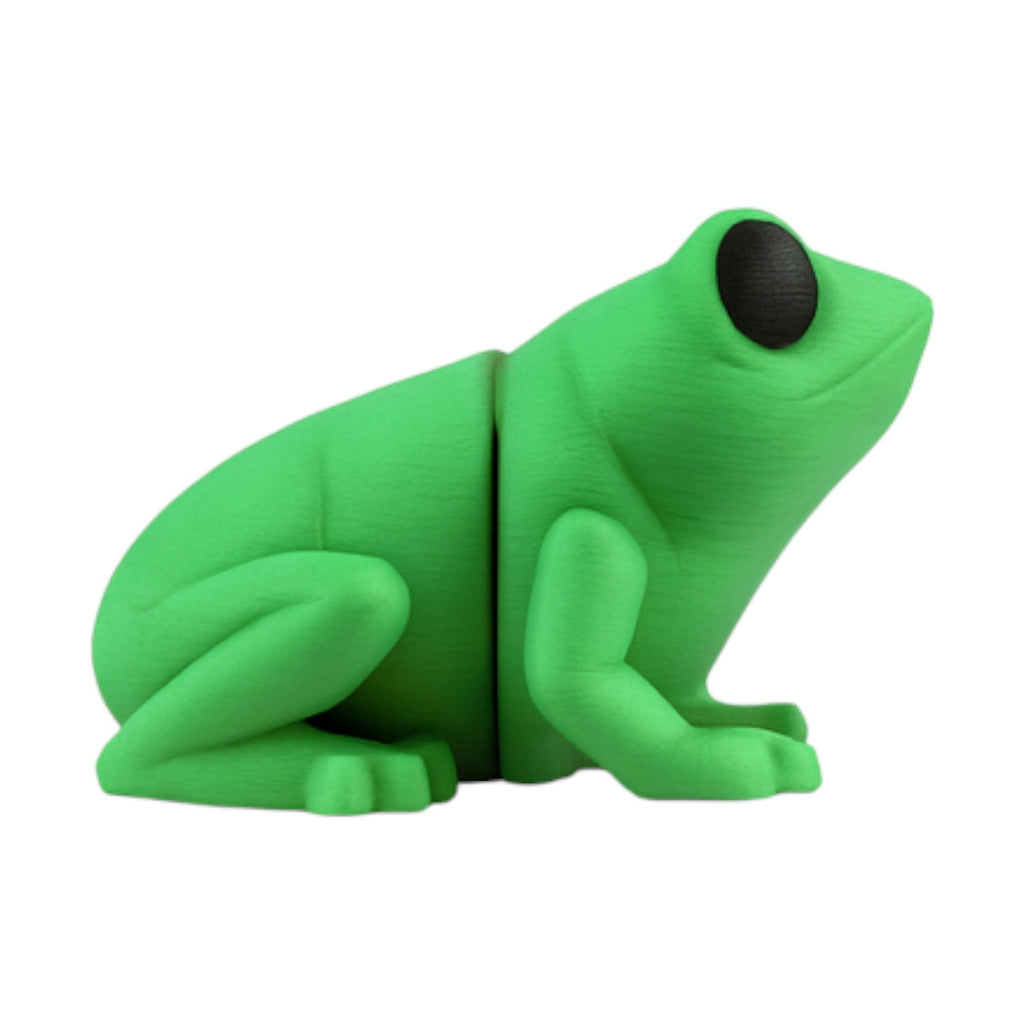 Mini kikker groen/zwart 4,5x3,5x3 cm zij- en achteraanzicht