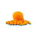 Articulated mini octopus oranje/blauw hangend met gebogen tentakels