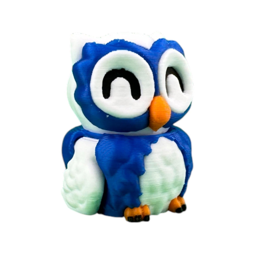 Mini spinner uiltje blauw wit 2,5 x 2,5 x 3 cm – hero 45 graden