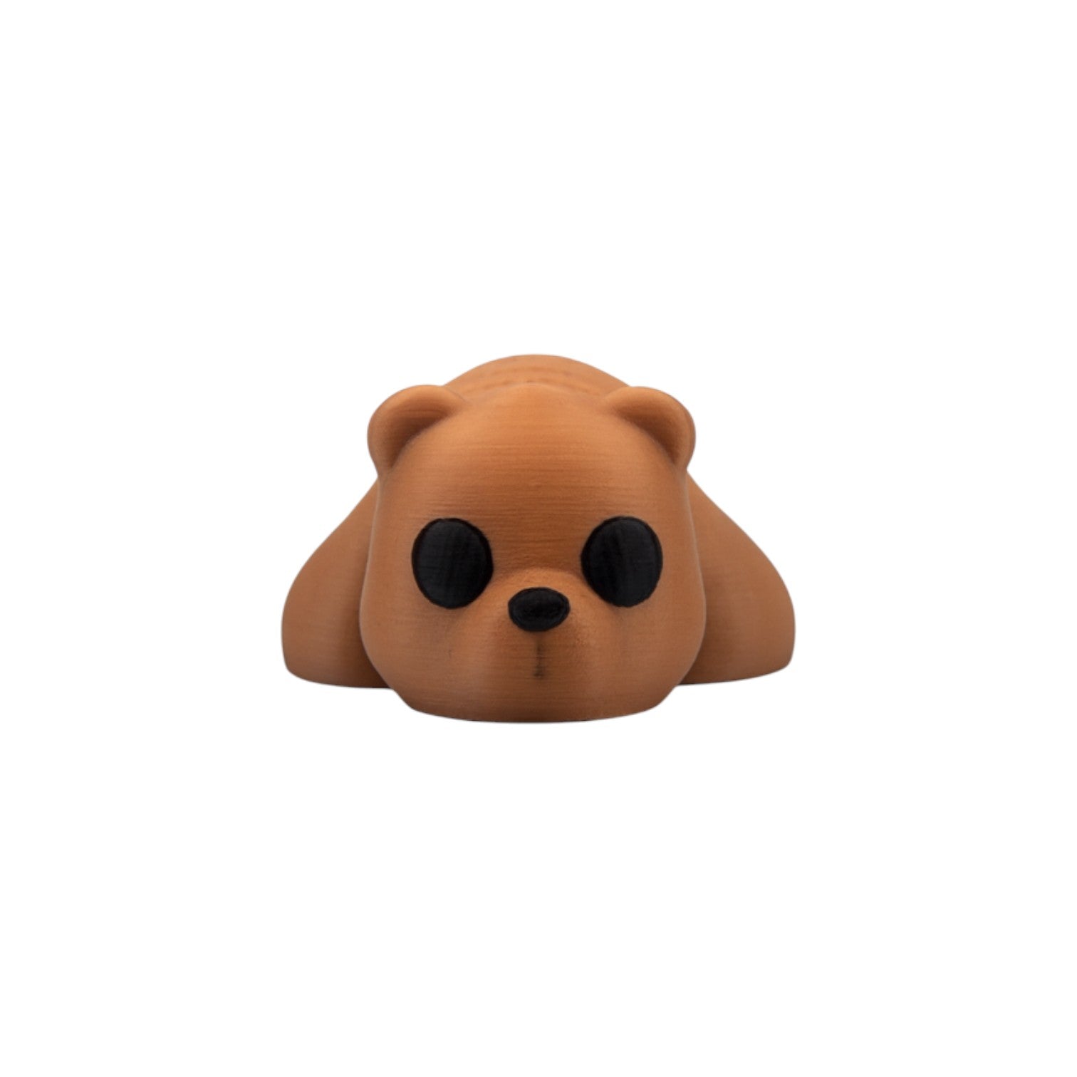 Tiny bruin beertje liggend schuin van voren met articulated segmenten 6,5x4x2,5 cm