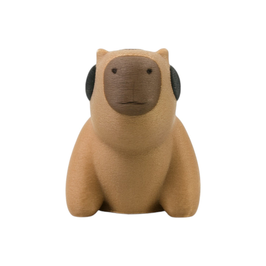 Tiny capybara lichtbruin-bruin-zwart 5x3x3 cm vooraanzicht met snoet