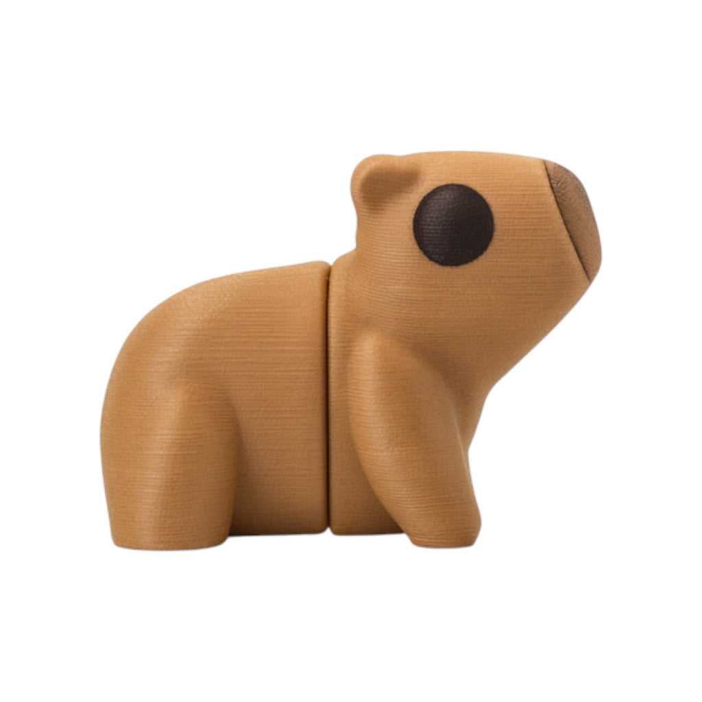 Tiny capybara lichtbruin-bruin-zwart 5x3x3 cm zijaanzicht met beweegbare delen