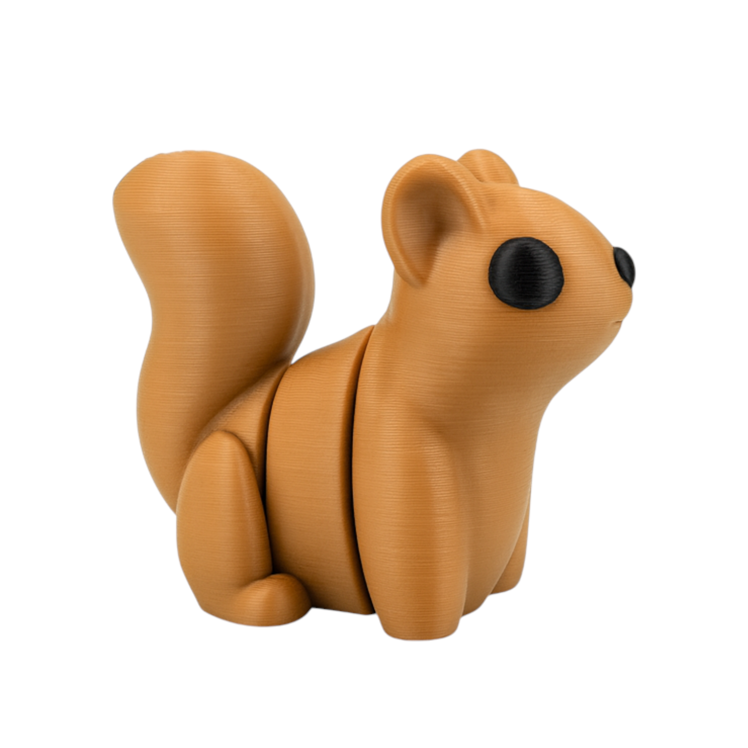 Lichtbruine Tiny eekhoorn van 4 cm schuin vooraanzicht