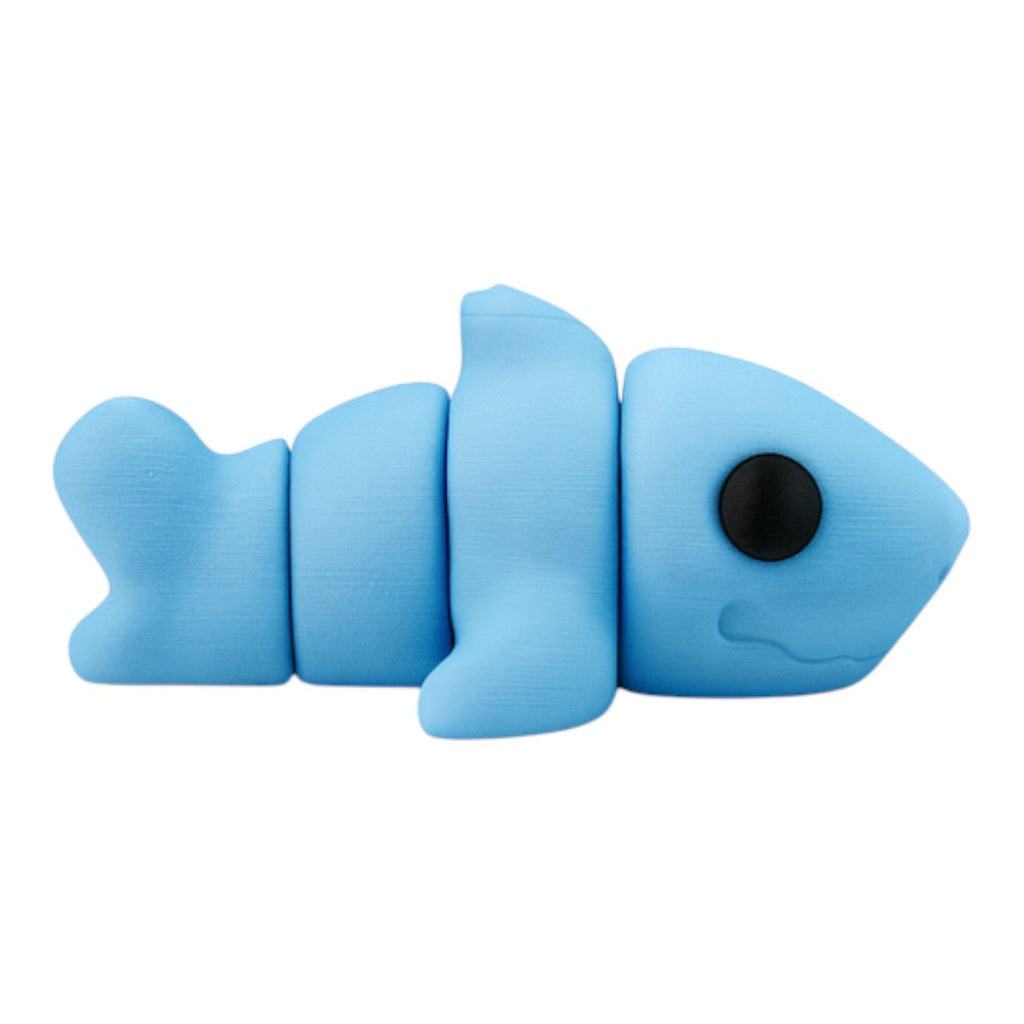 Tiny haai blauw/zwart 8x5x3,5 cm – zij-/achteraanzicht