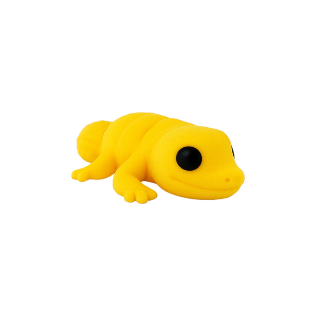 Tiny leopard gecko geel/zwart 7x3,5x1,5 cm – schuin vooraanzicht