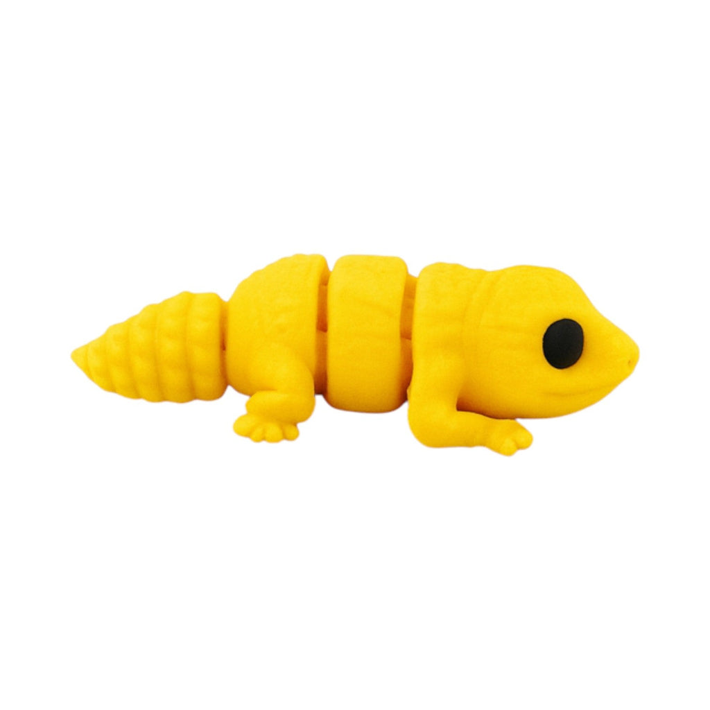 Tiny leopard gecko geel/zwart 7x3,5x1,5 cm – zij-/achteraanzicht