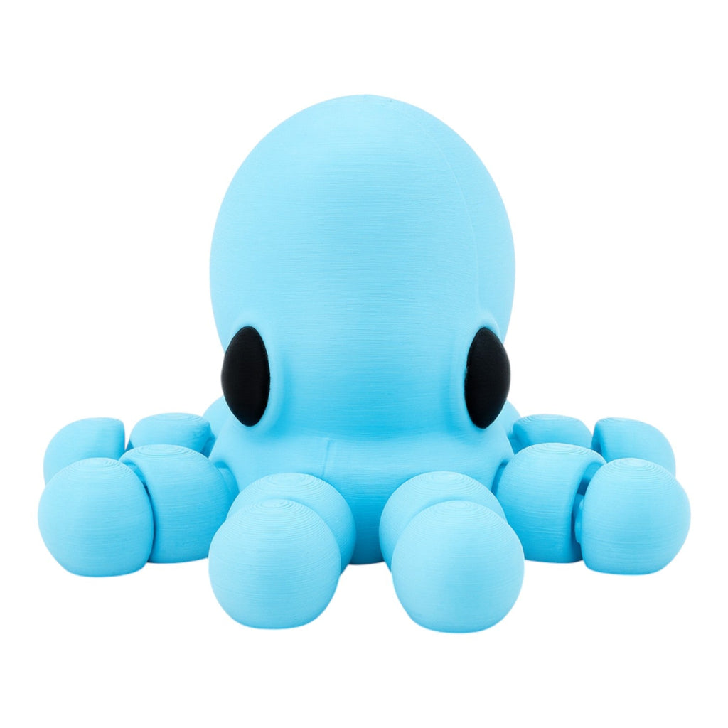 Tiny octopus lichtblauw/zwart 7,5x7,5x5 cm – vooraanzicht