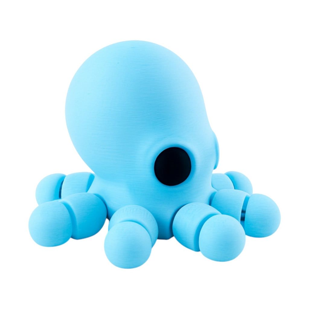 Tiny octopus lichtblauw/zwart 7,5x7,5x5 cm – zij-/achteraanzicht