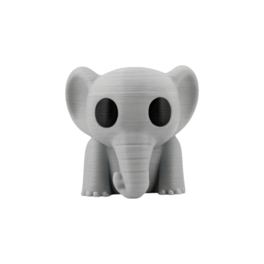 Zijaanzicht van grijs beweegbaar olifantje 5x3x3 cm