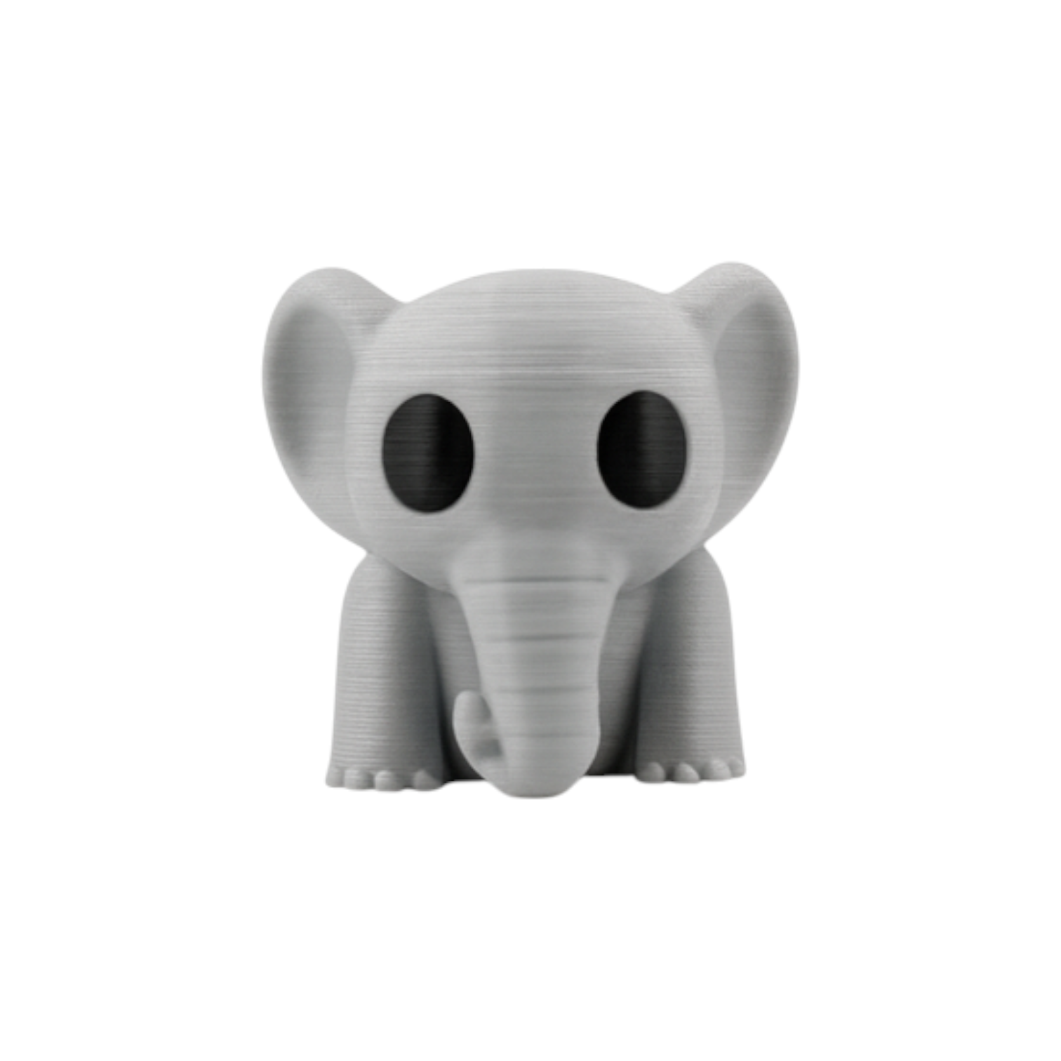 Zijaanzicht van grijs beweegbaar olifantje 5x3x3 cm