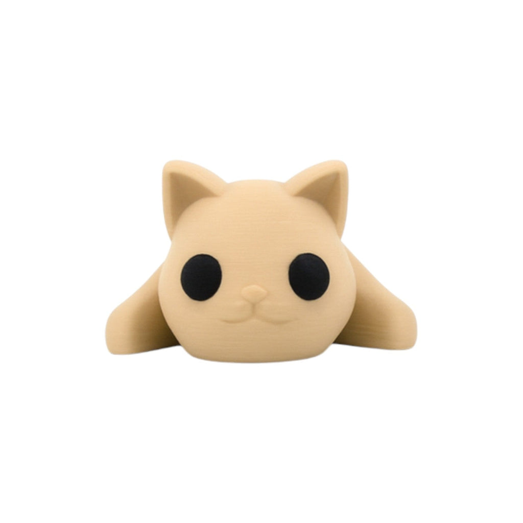 Tiny poes lichtbruin liggend schuin van voren met articulated lijfje 7,5x4,5x3 cm